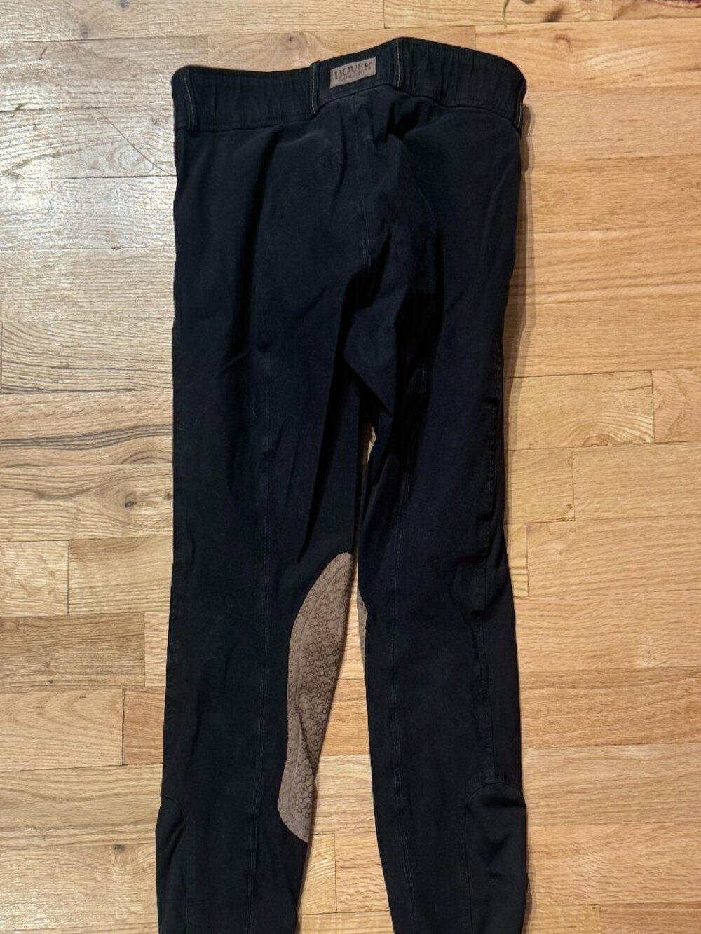 Dover Wellesely Breeches Size 26 Black with Brown Piping